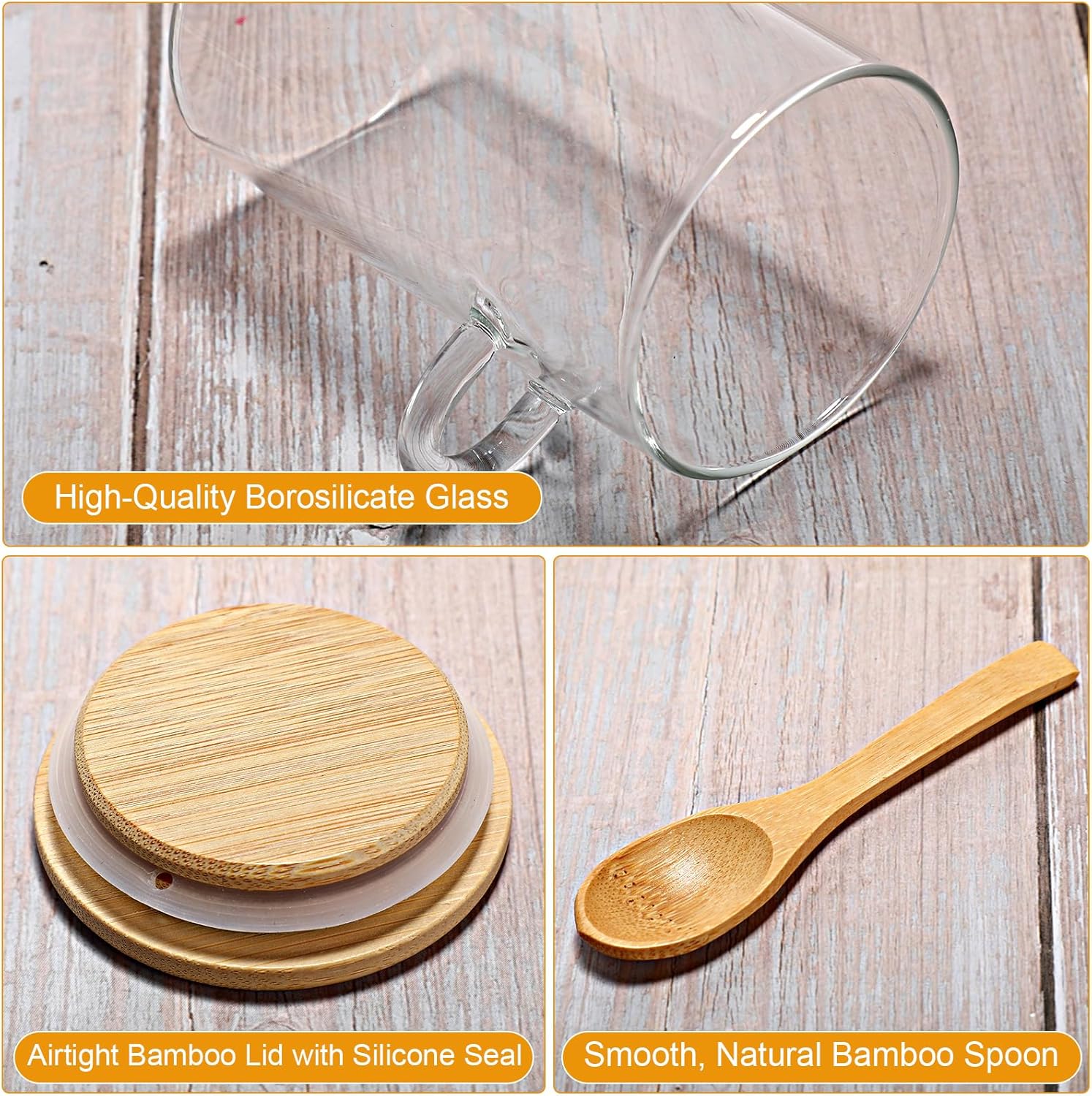 10 Pack Glass Jars with Bamboo - Food Storage Glass Set ulasan dan harga