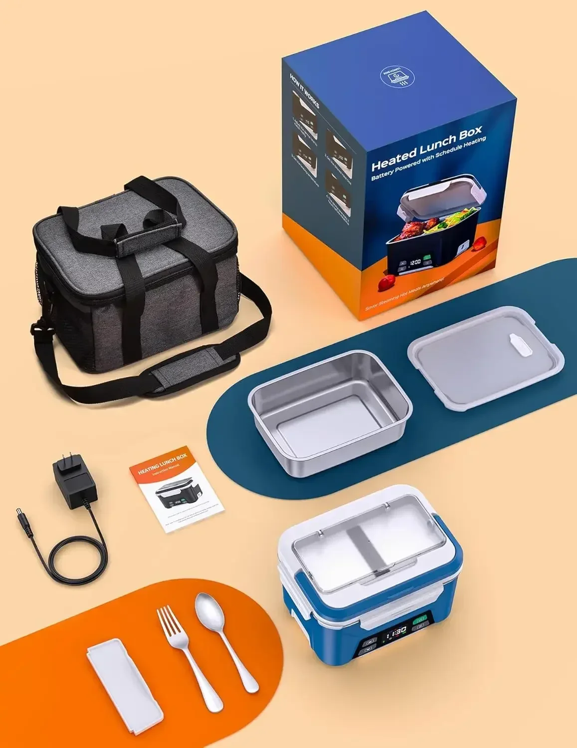Cordless Electric Lunch Box fo - Portable Food Warmer ulasan dan harga