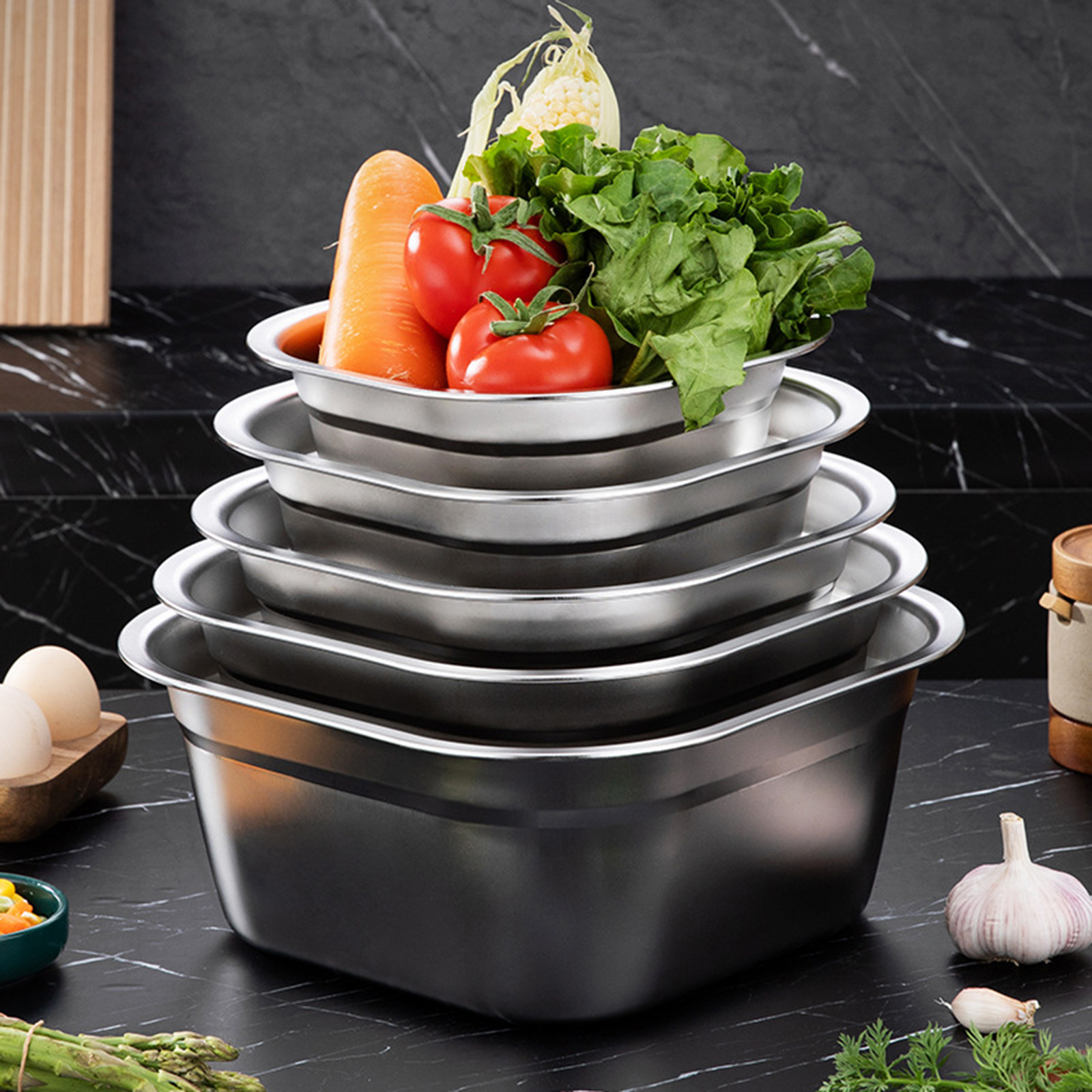 Stainless Steel Square Basin V - Food Storage Utensils ulasan dan harga