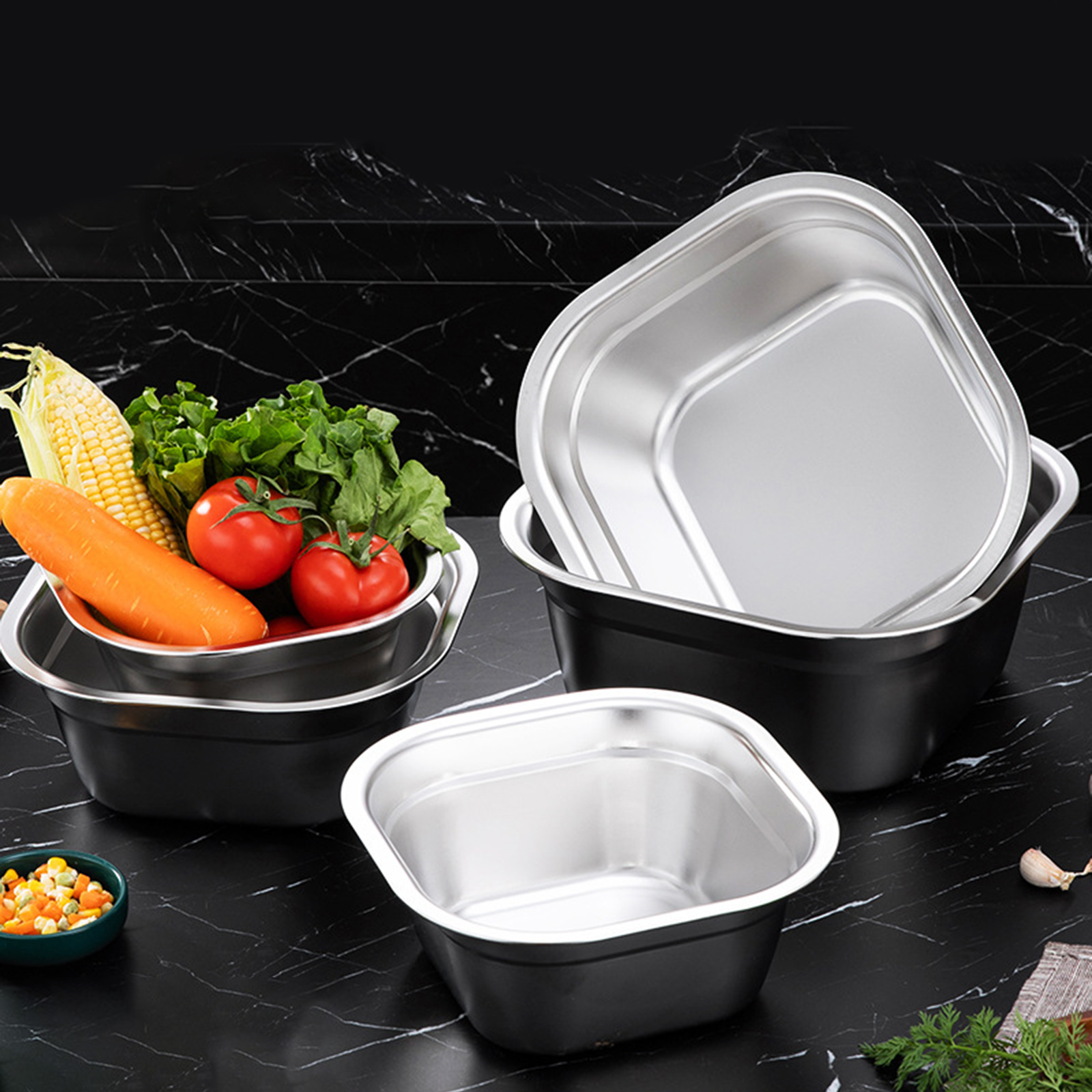 Stainless Steel Square Basin V - Food Storage Utensils ulasan dan harga