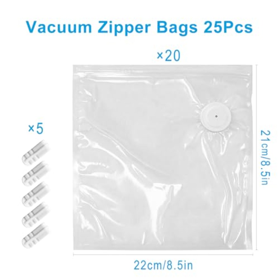 Vacuum Zipper Bags 20Pcs 8.5 8 - Food Storage Bags Reusable ulasan dan harga