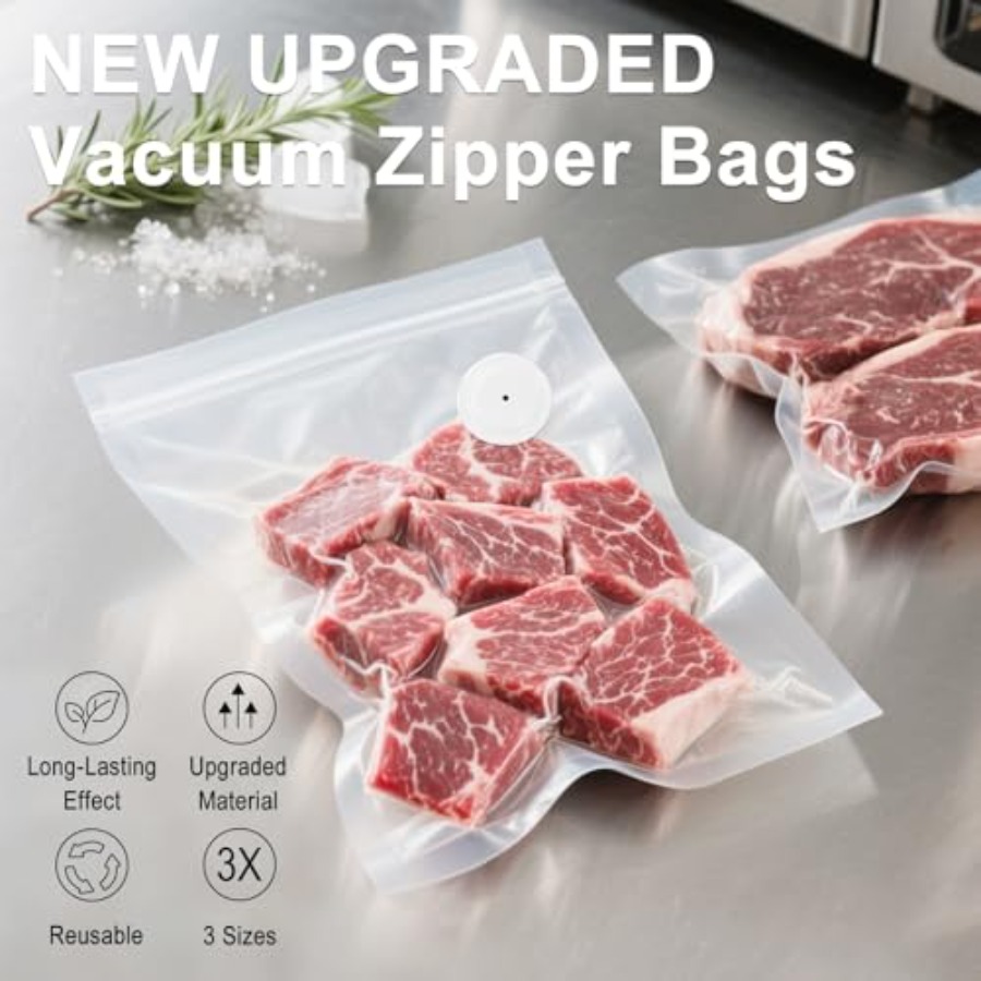 Vacuum Zipper Bags 20Pcs 8.5 8 - Food Storage Bags Reusable ulasan dan harga