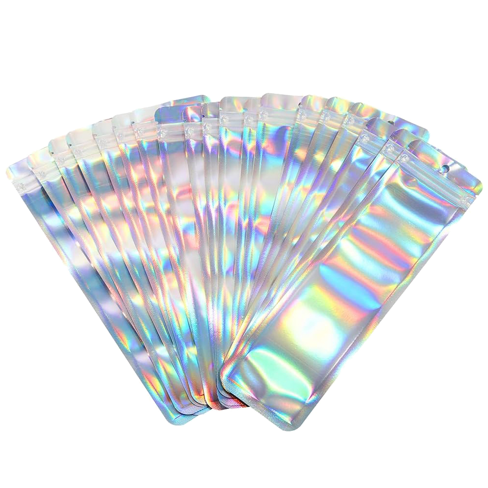 50pcs Long Holographic Packagi - Food Storage Ziploc Bags ulasan dan harga