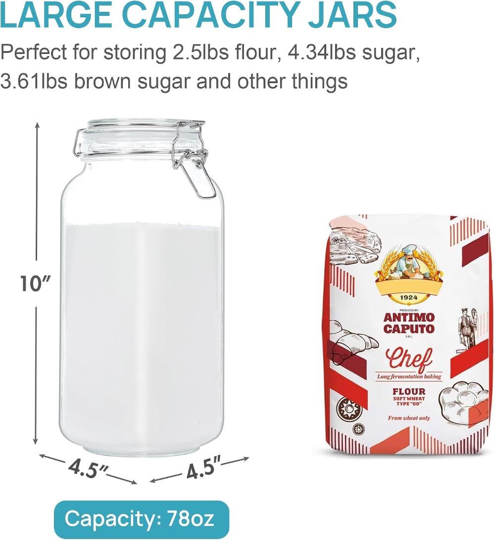 78oz Glass Food Storage Jars w - Food Storage Canister ulasan dan harga