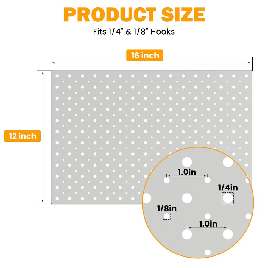 Metal Pegboard Panels, 16 x 12 - Food Storage And Organizer ulasan dan harga