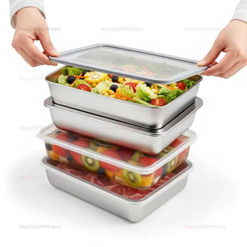 Plate Stainless Steel Food Con - Food Storage And Organizer ulasan dan harga