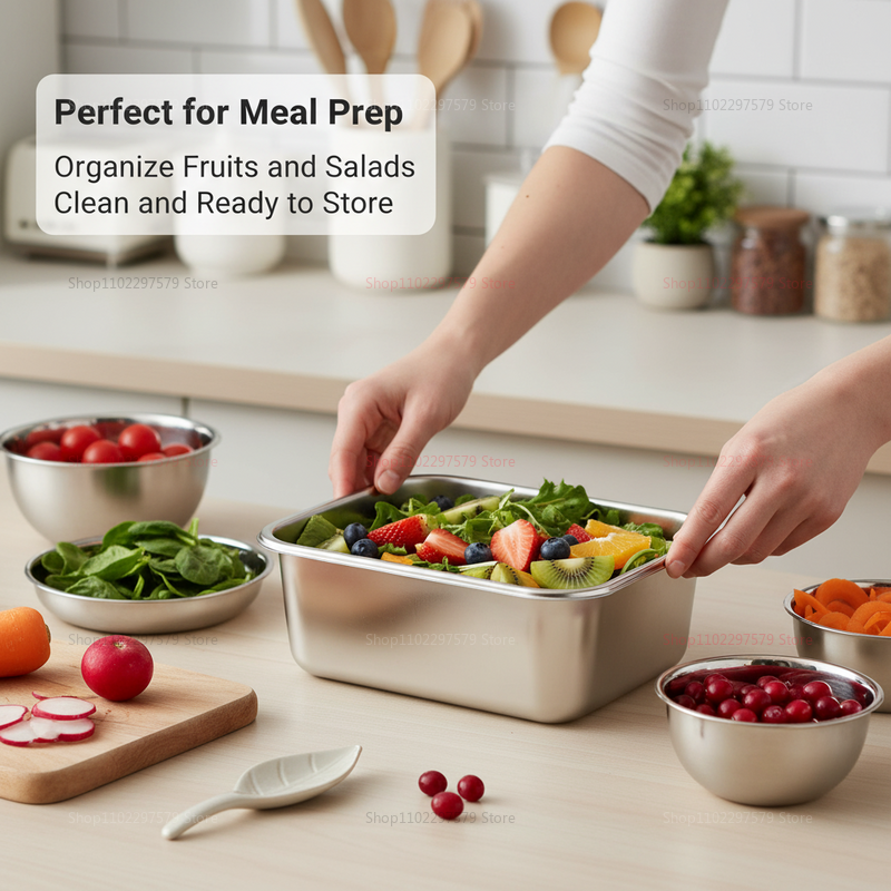 Plate Stainless Steel Food Con - Food Storage And Organizer ulasan dan harga