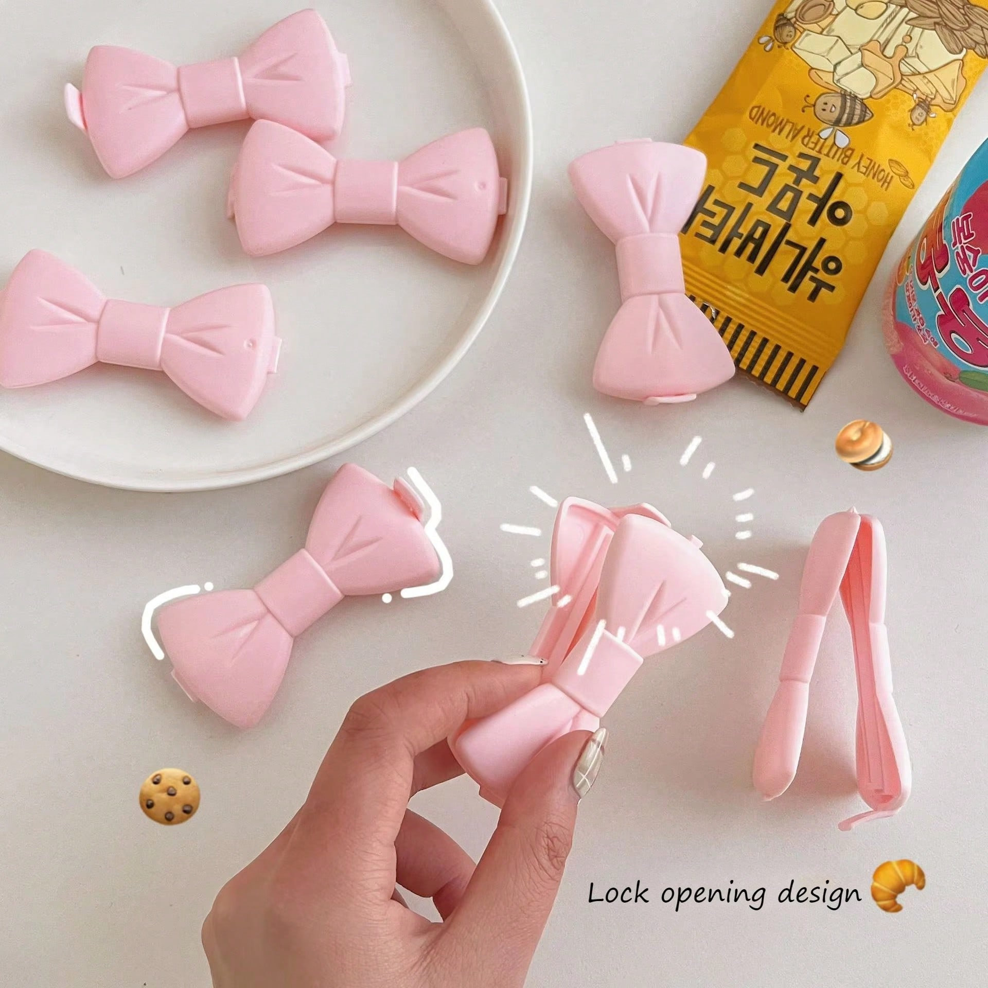 5PCS Kawaii Food Sealing Clip  - Food Storage Bags Reusable ulasan dan harga
