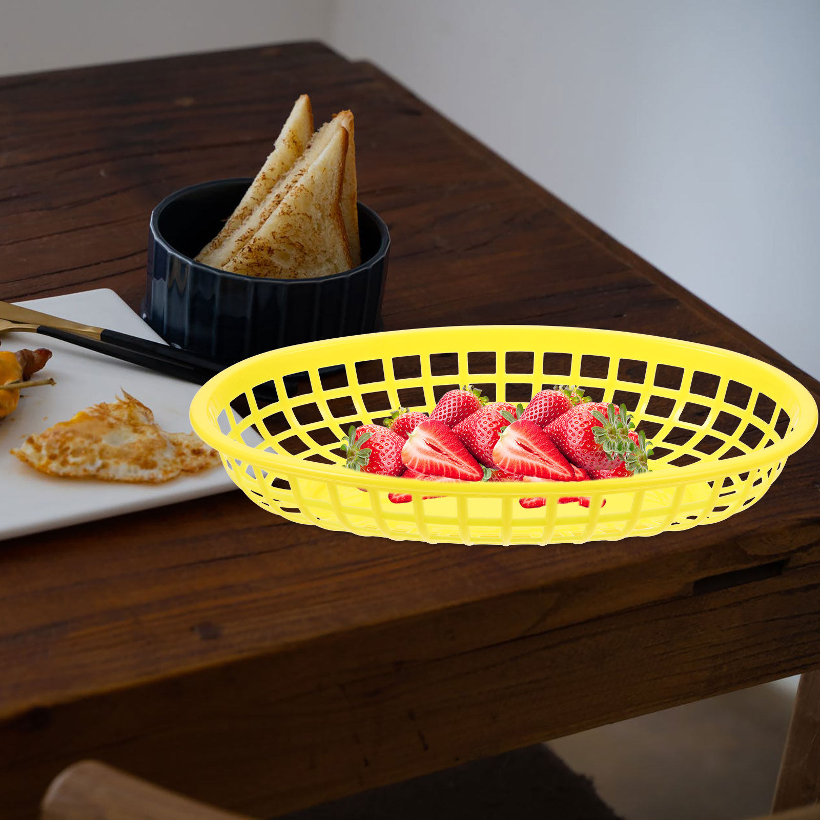 6Pcs Compact Oval Snack Storag - Food Storage Yellow ulasan dan harga