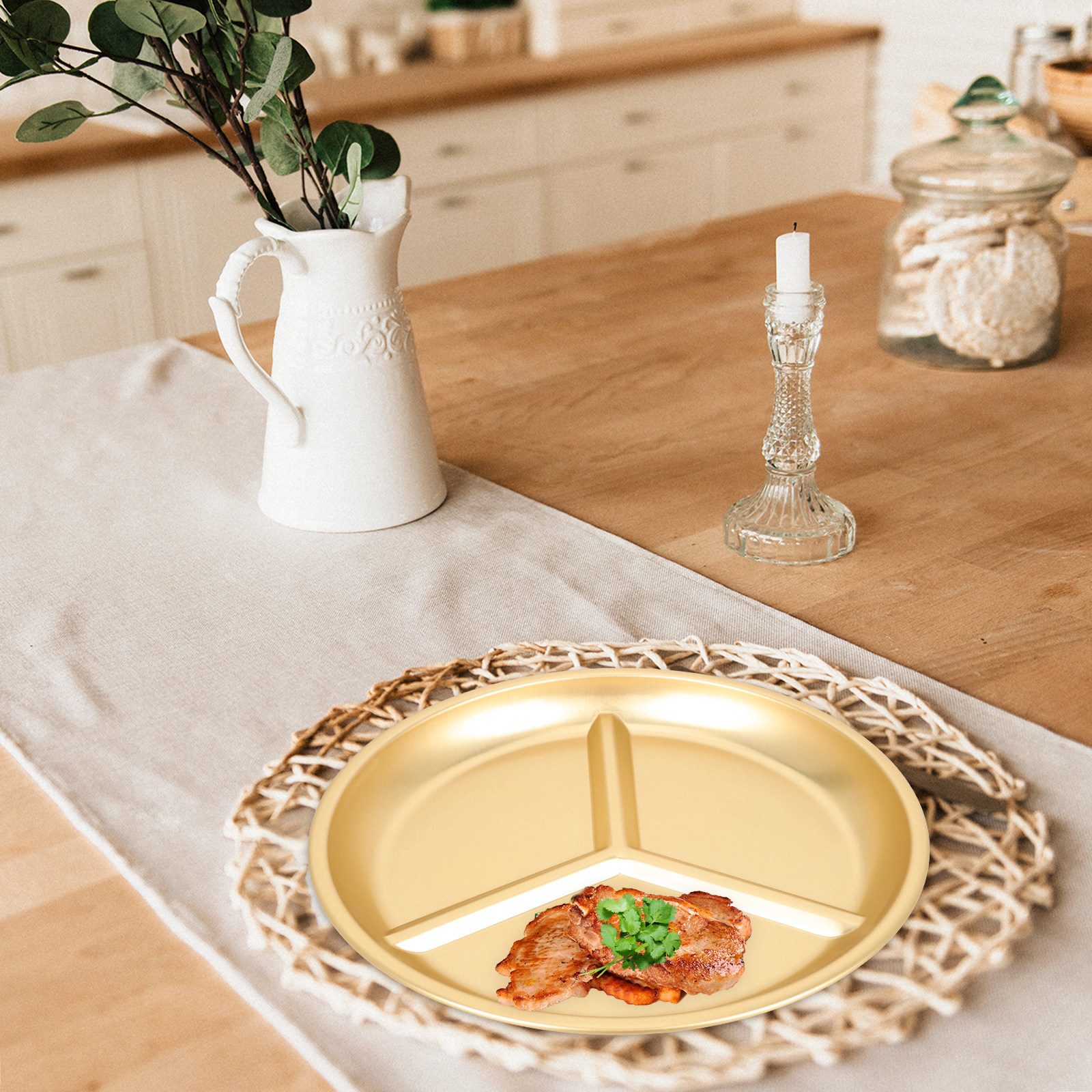 Yellow Aluminum Divided Plate  - Food Storage Yellow ulasan dan harga