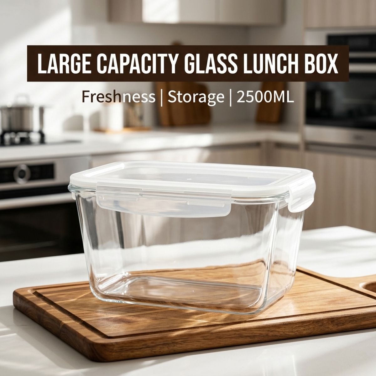Large Capacity Borosilicate Gl - Food Storage Box Large ulasan dan harga