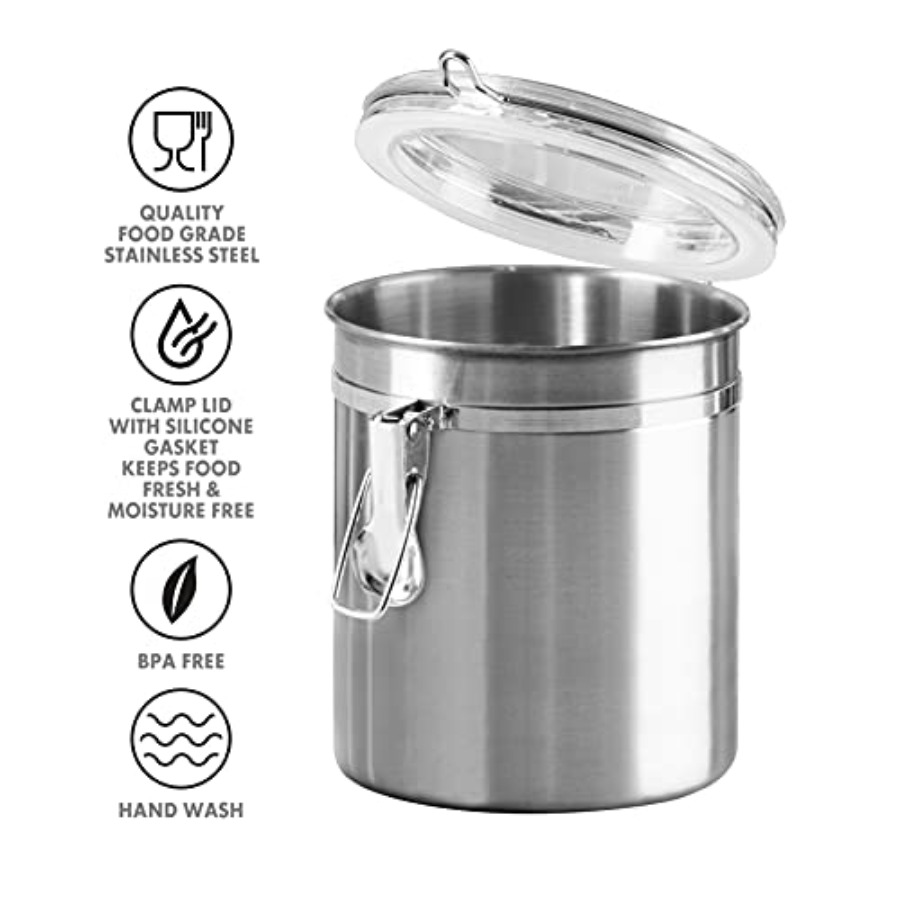 Set of 4 Stainless Steel Kitch - Food Storage Canister ulasan dan harga