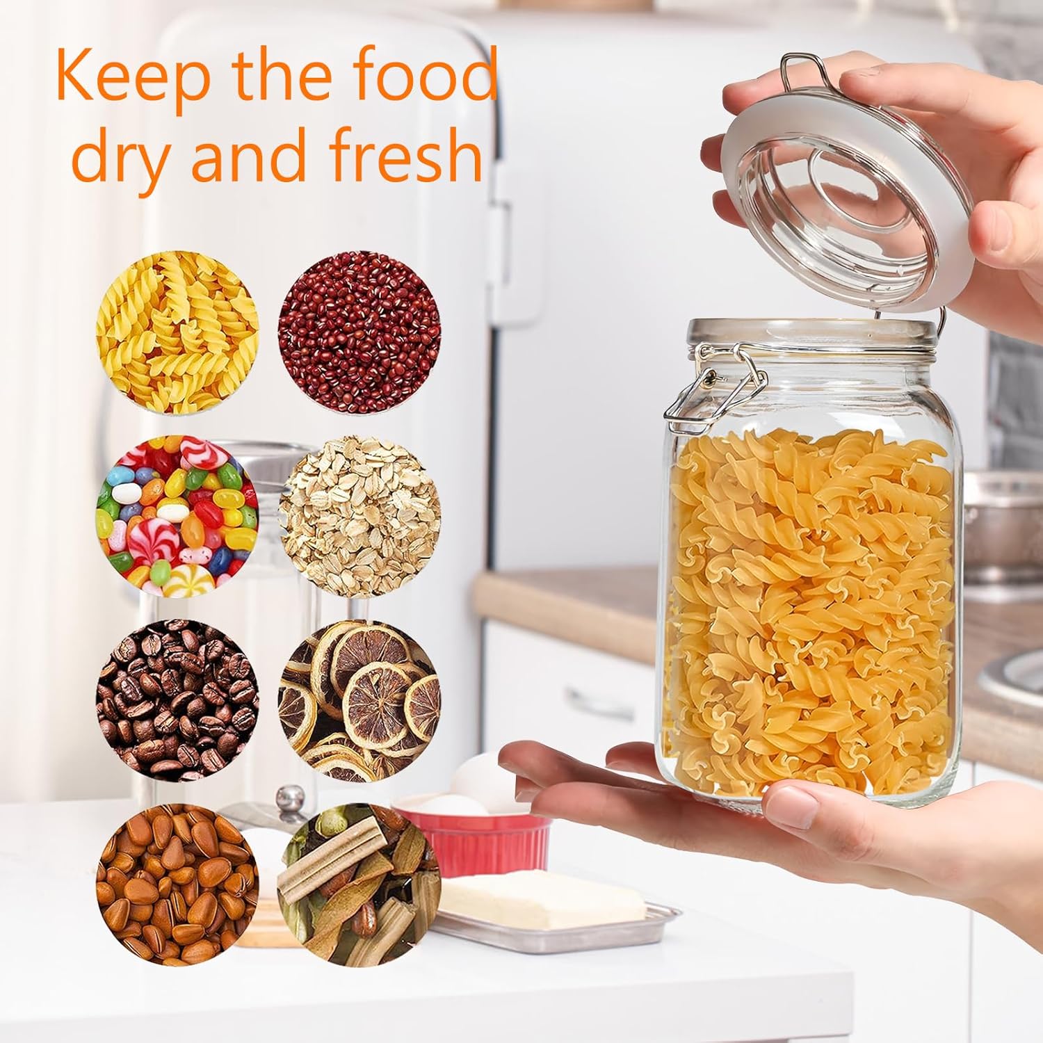 Clear Food Storage Jars 50oz S - Food Storage Glass Set ulasan dan harga