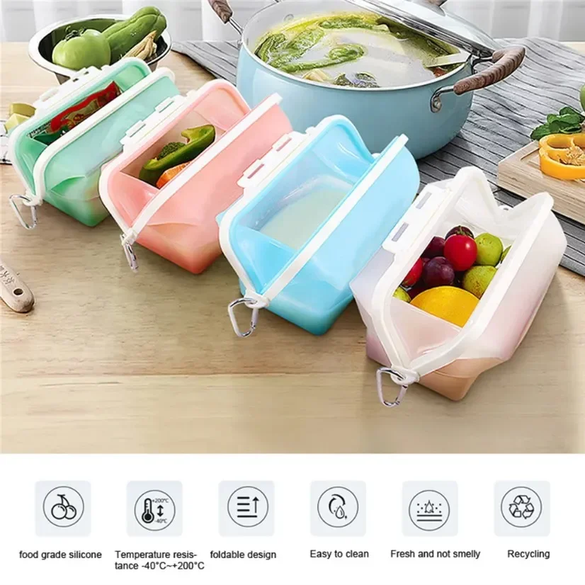 Silicone Travel Premium Reusab - Food Storage Bags Reusable ulasan dan harga