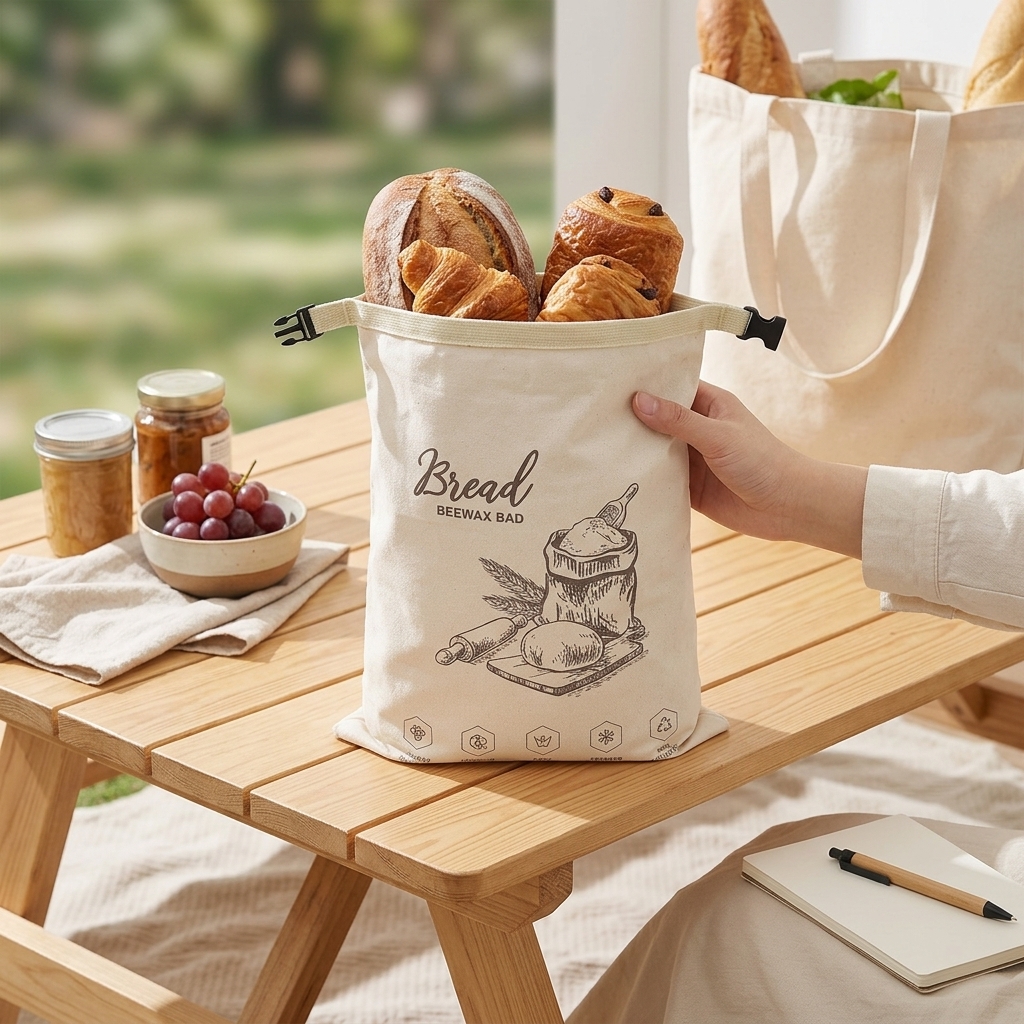 Reusable Beeswax Bread Bag wit - Food Storage No Plastic ulasan dan harga