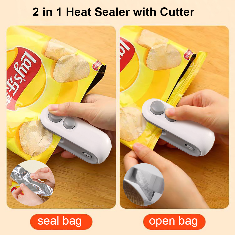 Mini Sealing Machine 2IN1 Heat - Food Storage No Plastic ulasan dan harga