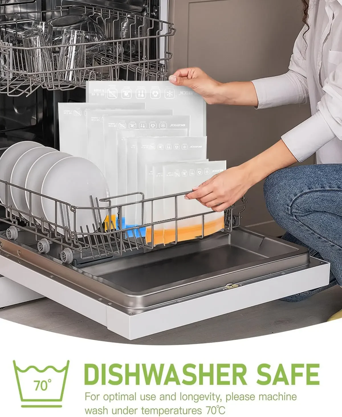 20Pack Reusable Bags Dishwashe - Food Storage Freezer ulasan dan harga