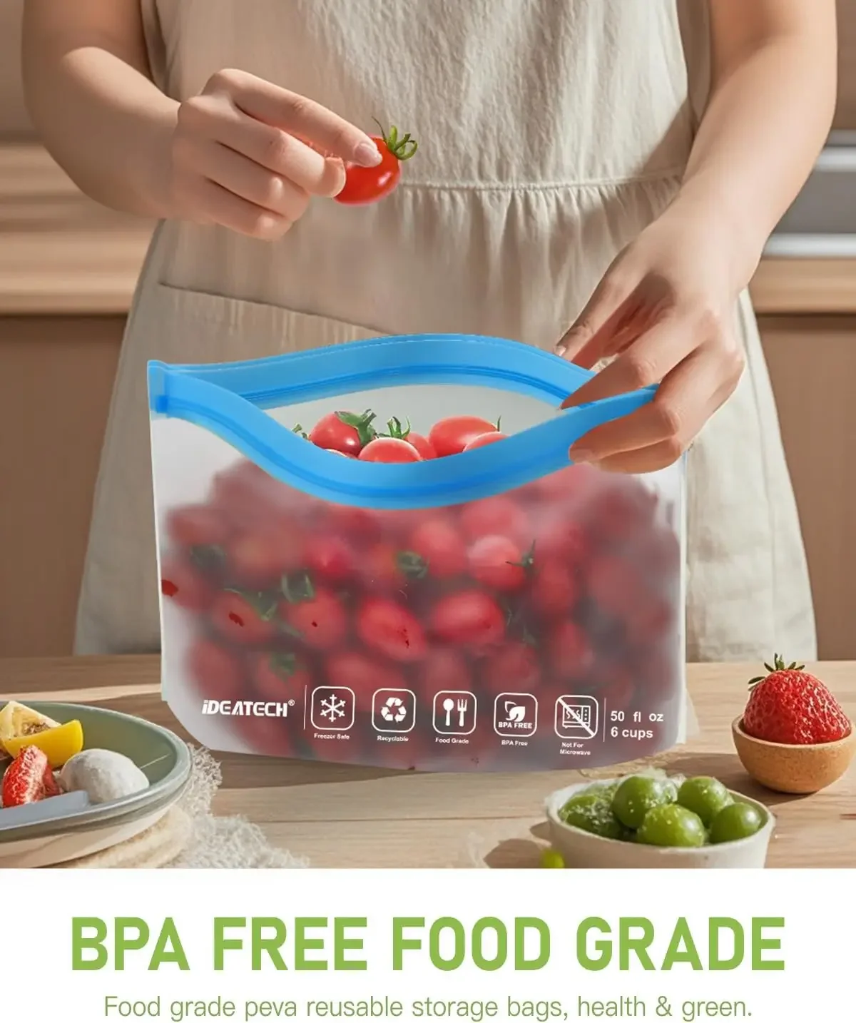 20Pack Reusable Bags Dishwashe - Food Storage Freezer ulasan dan harga