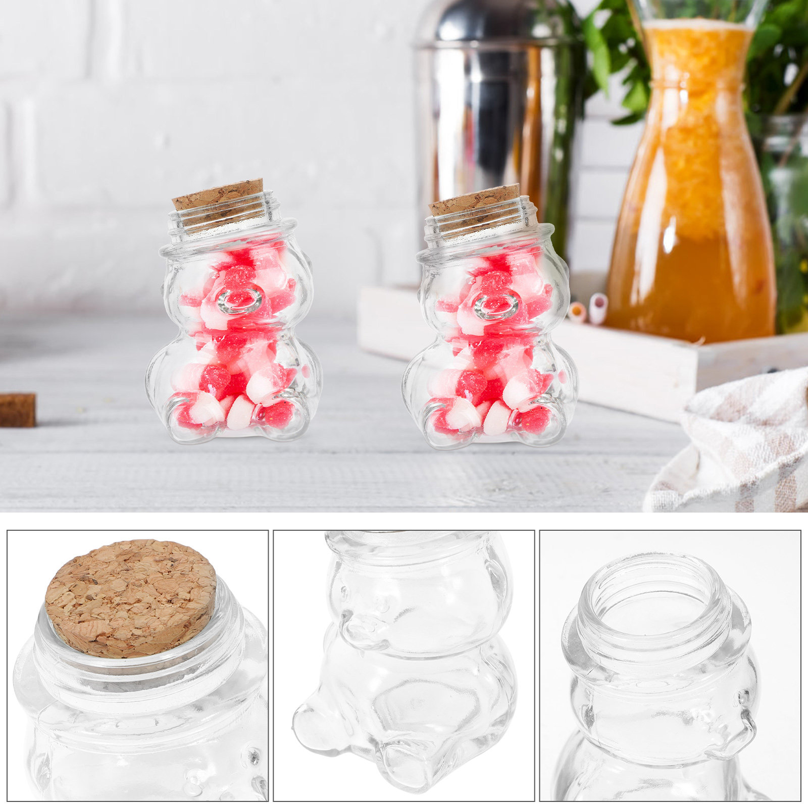 4Pcs Glass Candy Jar Set Trans - Food Storage Glass Set ulasan dan harga