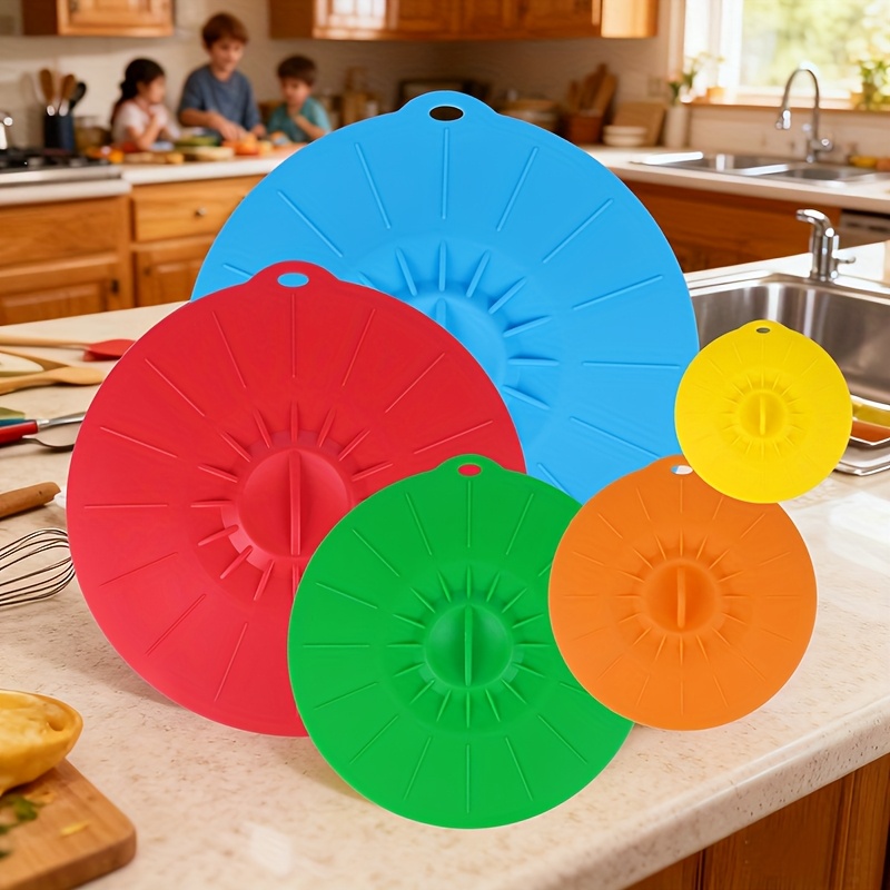 5-Piece Silicone Lids, Heat-Re - Food Storage Utensils ulasan dan harga