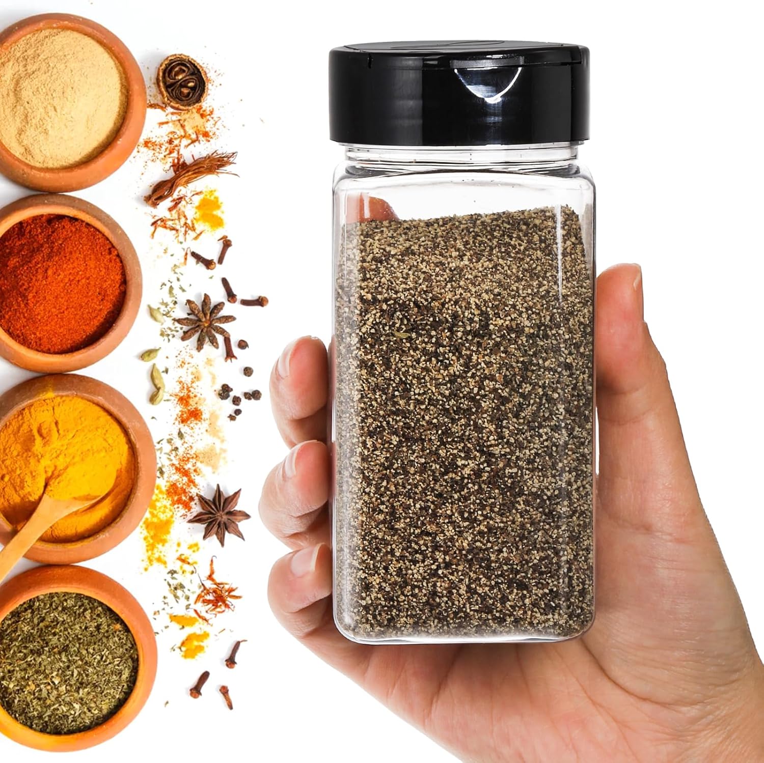 Square Large Plastic Spice Jar - Food Storage And Organizer ulasan dan harga