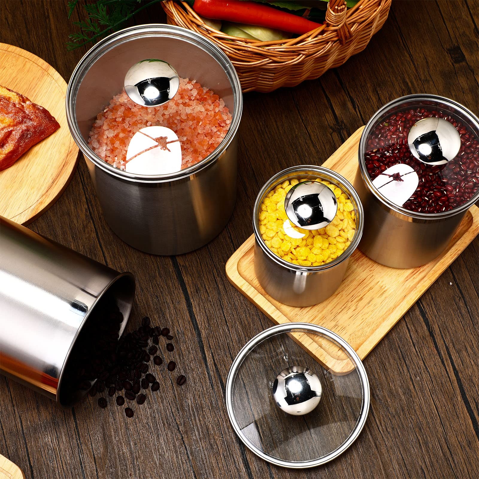 Food Storage Containers Tea Co - Food Storage Glass Set ulasan dan harga
