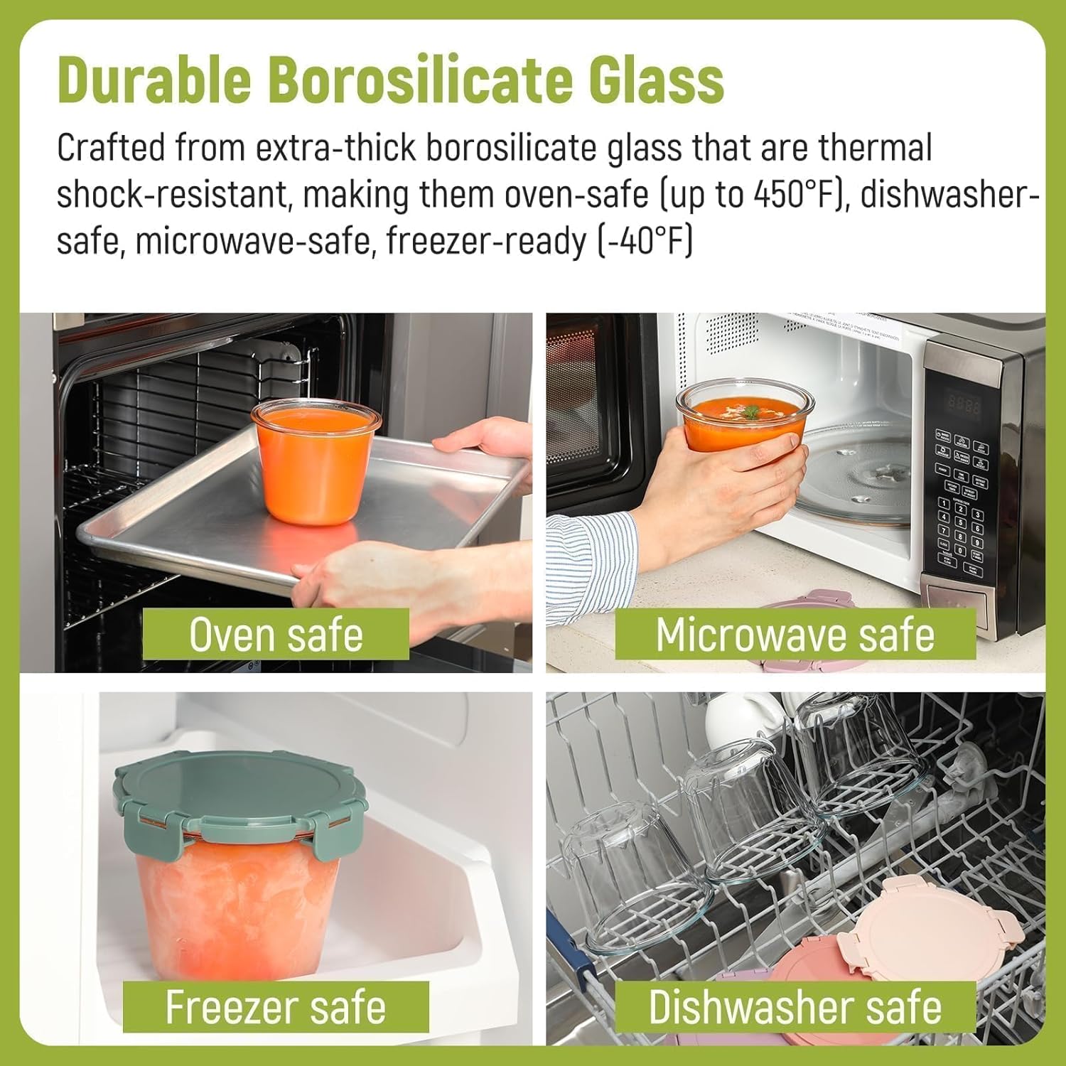 [UPGRADED LID] 6 Sets 3 Cup/24 - Food Storage Glass Set ulasan dan harga