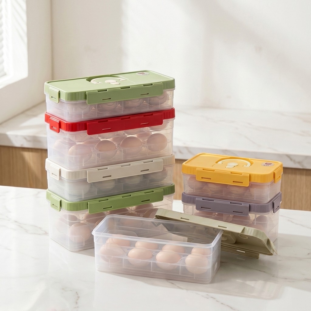 Stackable Egg Storage Box Refr - Food Storage Containers Plastic Box ulasan dan harga