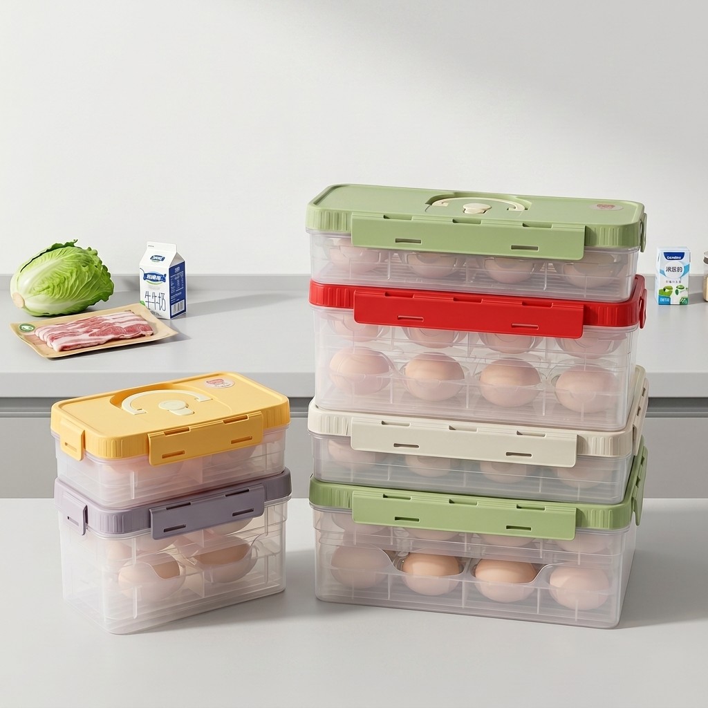Stackable Egg Storage Box Refr - Food Storage Containers Plastic Box ulasan dan harga