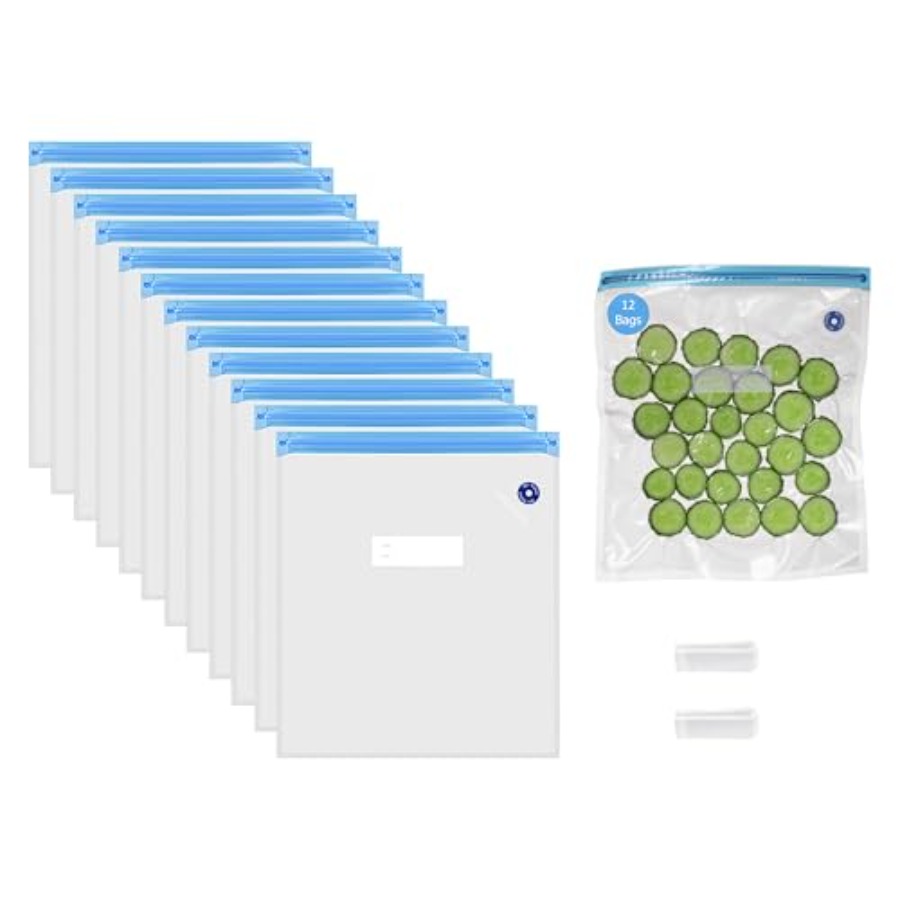 12 x 13 Set of 12 Reusable Air - Food Storage Bags Reusable ulasan dan harga