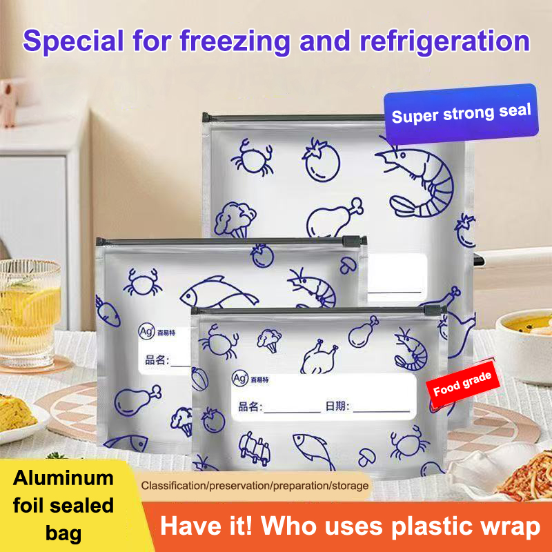 10Pcs/Bag Silver Foil Food Fre - Food Storage Ziploc Bags ulasan dan harga