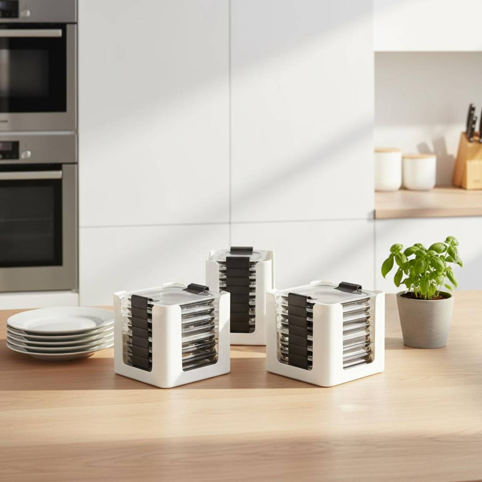 3 Pieces Lid Storage Rack Rect - Food Storage And Organizer ulasan dan harga